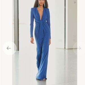 💙 $650 RETAIL STUNNING BADGLEY MISCHKA COUTURE BLUE MAXI EVENING GOWN